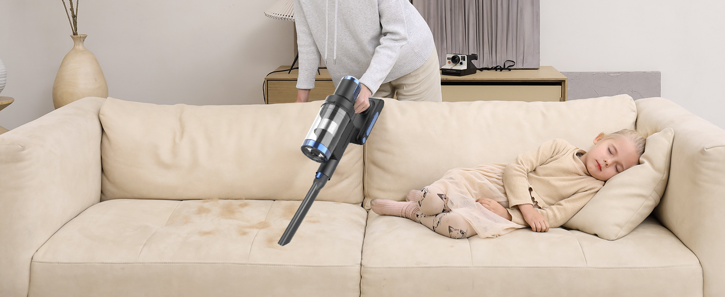 Бездротовий пилосос Nigecue 550W з акумулятором, 45000Pa, 60 хвилин роботи, Smart-дисплеєм, антизаплутувальною щіткою та контейнером 1.5L. Ідеально підходить для твердих підлог, килимів та видалення шерсті тварин.