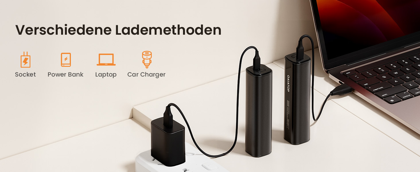 Електричний грієчка для рук Gaiatop 8000mAh з LED-ліхтариком, 2 шт. Магнітний, 3 температури, швидкий нагрів, для жінок, сім'ї, активного відпочинку, чорний