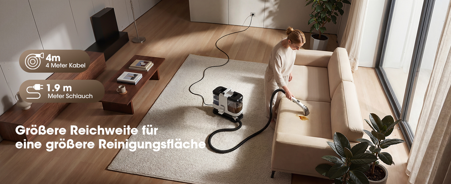 Lubluelu Nasssauger Polsterreiniger 600W 18kPa: Компактний мийний пилосос для м'яких меблів, килимів та авто - чорно-білий