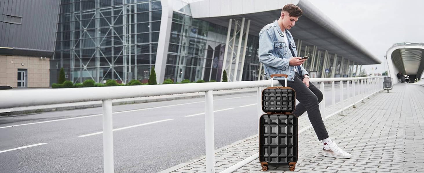 Чемодан KONO Mittelgroß (62см) з 4 колесами, ABS, TSA-замок, ручне багаж (62x43x26см)