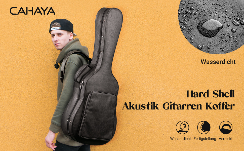 Чохол для акустичної гітари Cahaya, чорний, водонепроникний, 40/41 дюймів