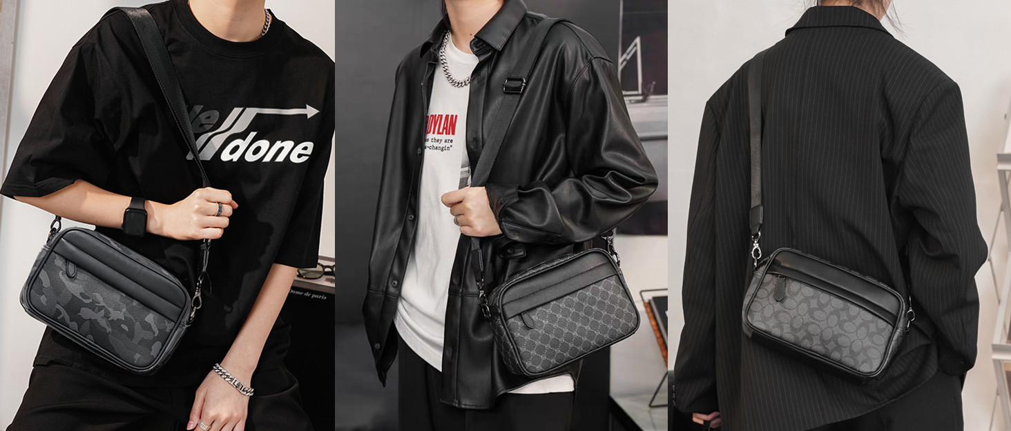 Чоловіча сумка-месенджер через плече Klein: водонепроникна сумка CrossBody з багатофункціональними кишенями для роботи та подорожей, чорна