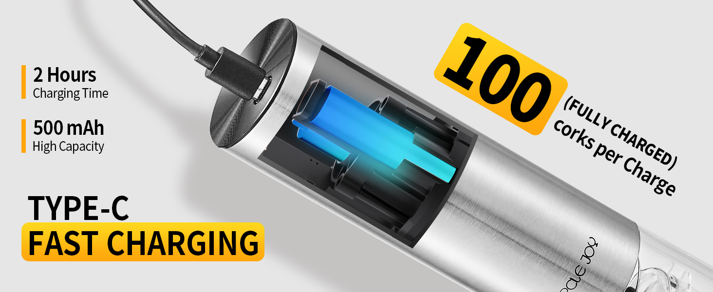 Електричний відкривачка вин CIRCLE JOY 6-в-1 з зарядною станцією, комплект з нержавіючої сталі, з обрізачем фольги, аератором та 2 вакуумними закривачами