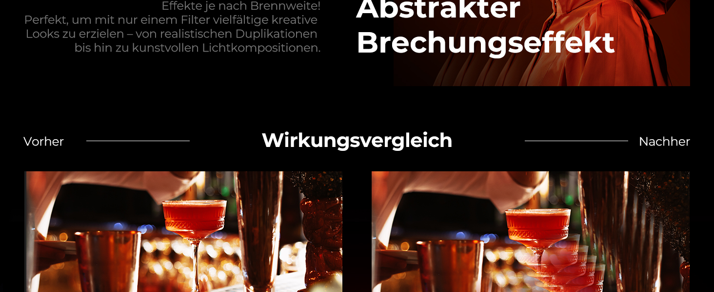 Фільтр K&F CONCEPT 77mm Mirage Pentaprism з оптичного скла, Nano-B серія | Ефект призма для об'єктива камери