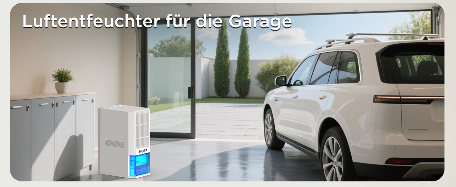 EasyAcc Електричний осушувач повітря 1200 мл, енергозберігаючий, тихий, портативний, з автовимкненням та режимом сну. Ідеально для офісу та дому (2000 мл, кремовий)