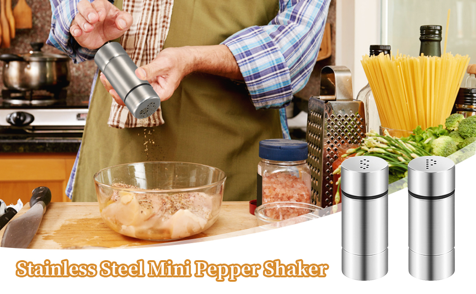 Набір для спецій з нержавіючої сталі (2 шт): солянка та перечниця, невеликий розмір