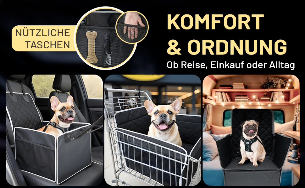 Автомобільний лежак для собак: безпечний, водовідштовхувальний, з посиленими стінками, сертифікований TÜV