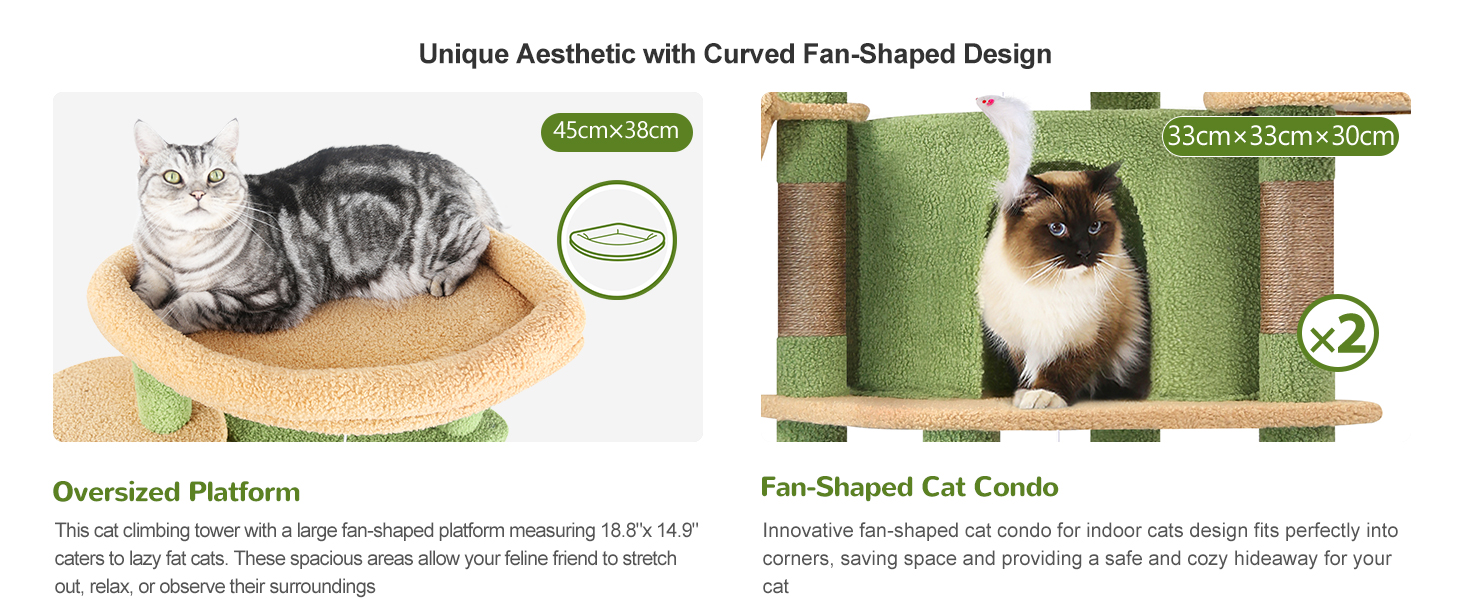 Котячий будиночок Globlazer з когтеточкою, 167 см, кутовий, зелений, для 3-4 котів