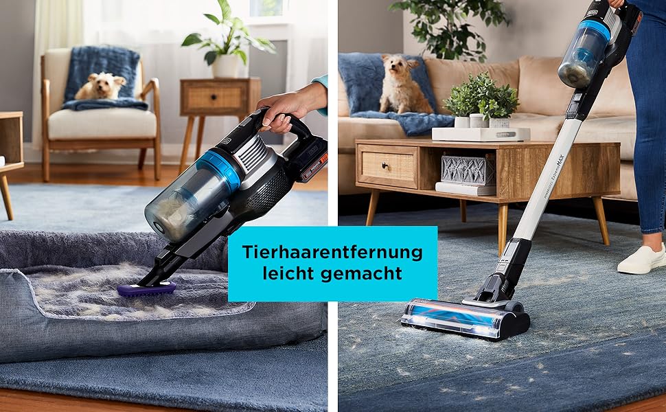 Бездротовий акумуляторний пилосос BLACK+DECKER POWERSERIES Extreme MAX BHFEB520D1 (18V, 2.0Ah, 4-в-1, без мішка, з електрощіткою та LED-підсвічуванням)