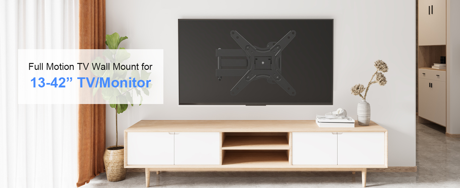 Кріплення для телевізора Suptek TV-Wandhalterung 13-42 дюйми, поворотне, нахильне, чорне, до 20 кг, VESA 200x200 MM, MA1345