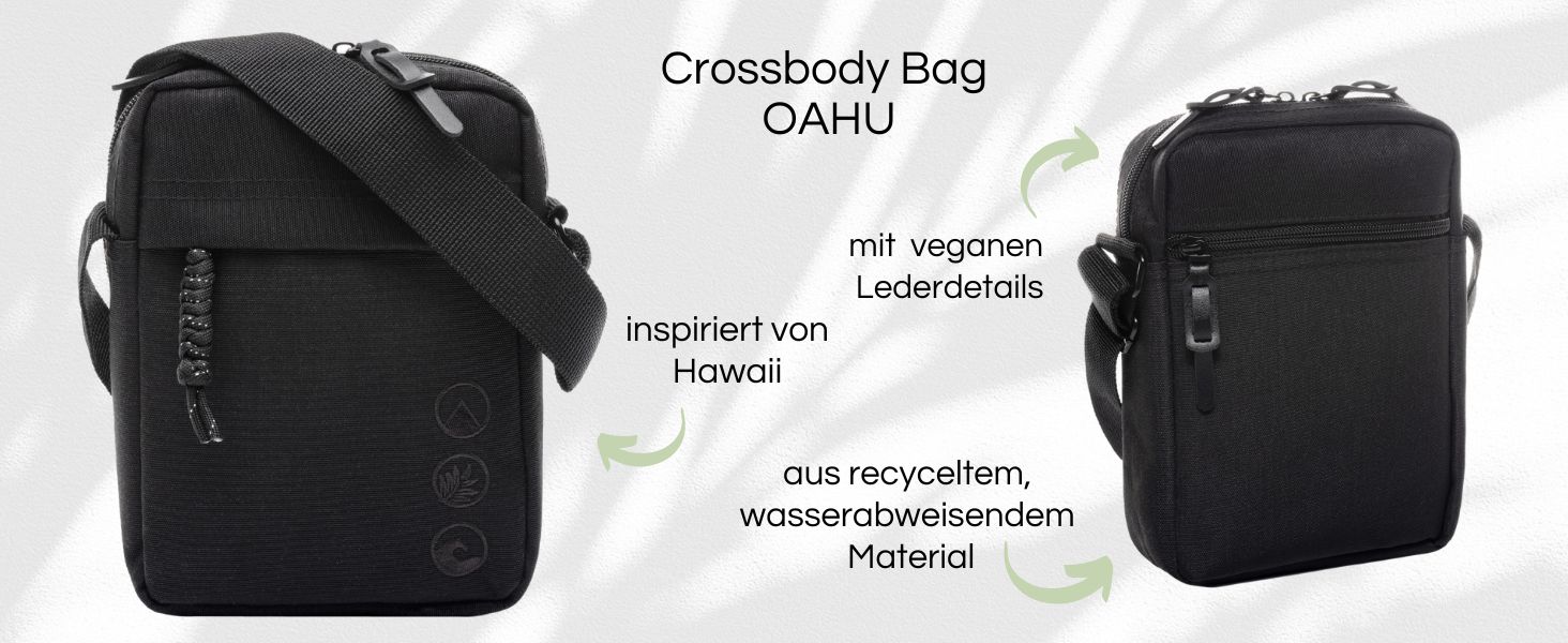 Сумка-слінг Sons of Aloha Oahu світло-бежева: маленька поперечка з переробленого океанічного пластику, водовідштовхуюча сумка через плече