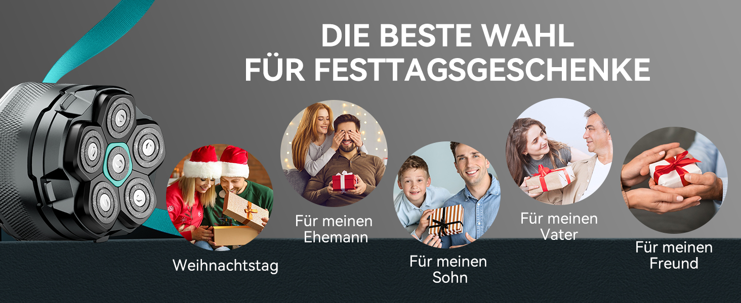 Машинка для гоління голови Glatzen Herren Set, професійна електрична бритва для чоловіків, водонепроникна, з акумулятором Type-C (160 хв)