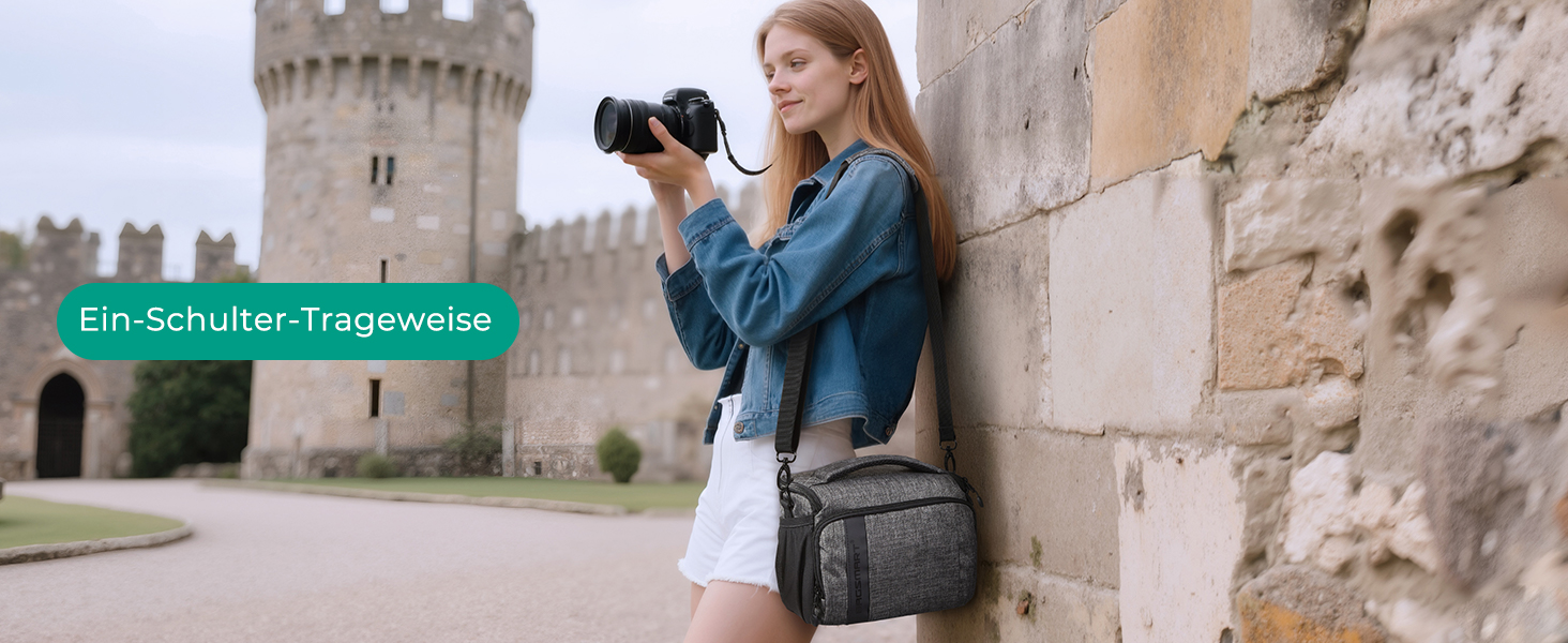 Сумка для камери Bagsmart: DSLR, SLR, System Camera, Об'єктиви та Аксесуари (Сіра)
