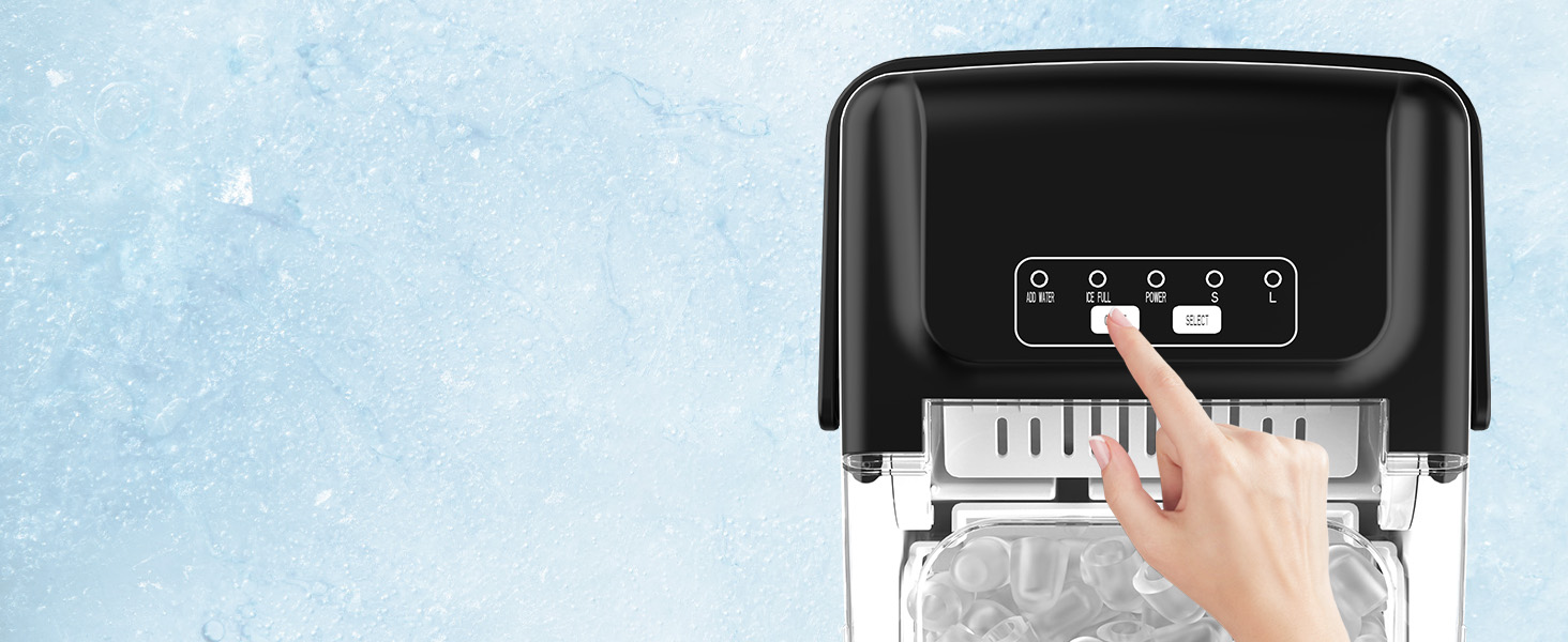 Countertop Ice Maker - 2L Capacity, 27lbs/Cycle, Fast Ice Production (6 Minutes), LED Display, Includes Scoop & Basket, Perfect for Home Bar - Black Spherical Ice