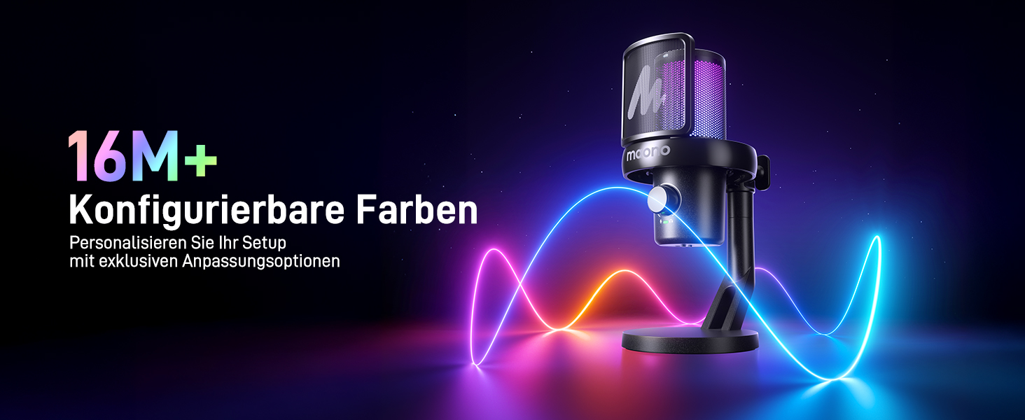 Мікрофон MAONO DM40 Pro бездротовий для ПК з RGB-підсвіткою та ШІ-зміною голосу, шумозаглушення, для геймінгу, подкастингу, стрімінгу, чорний