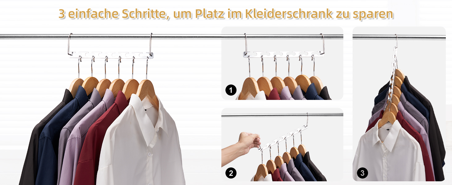 Набір з 4 металевих вішалок HOUSE DAY: економія місця, неслизьке покриття, для шафи, організація простору, ідеально як подарунок