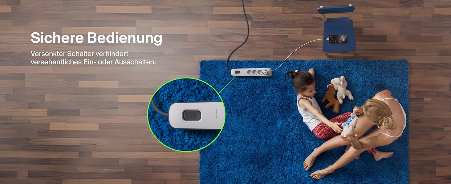 Мережевий фільтр Belkin з захистом від перенапруги, 6 розеток, 2 м кабель, 650 Дж, для дому та офісу