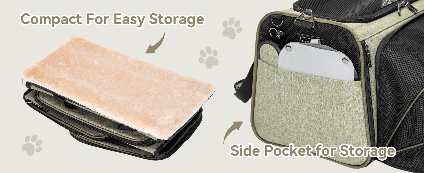 Транспортний бокс для кота/собаки Petsfit - складаний, зелений, M