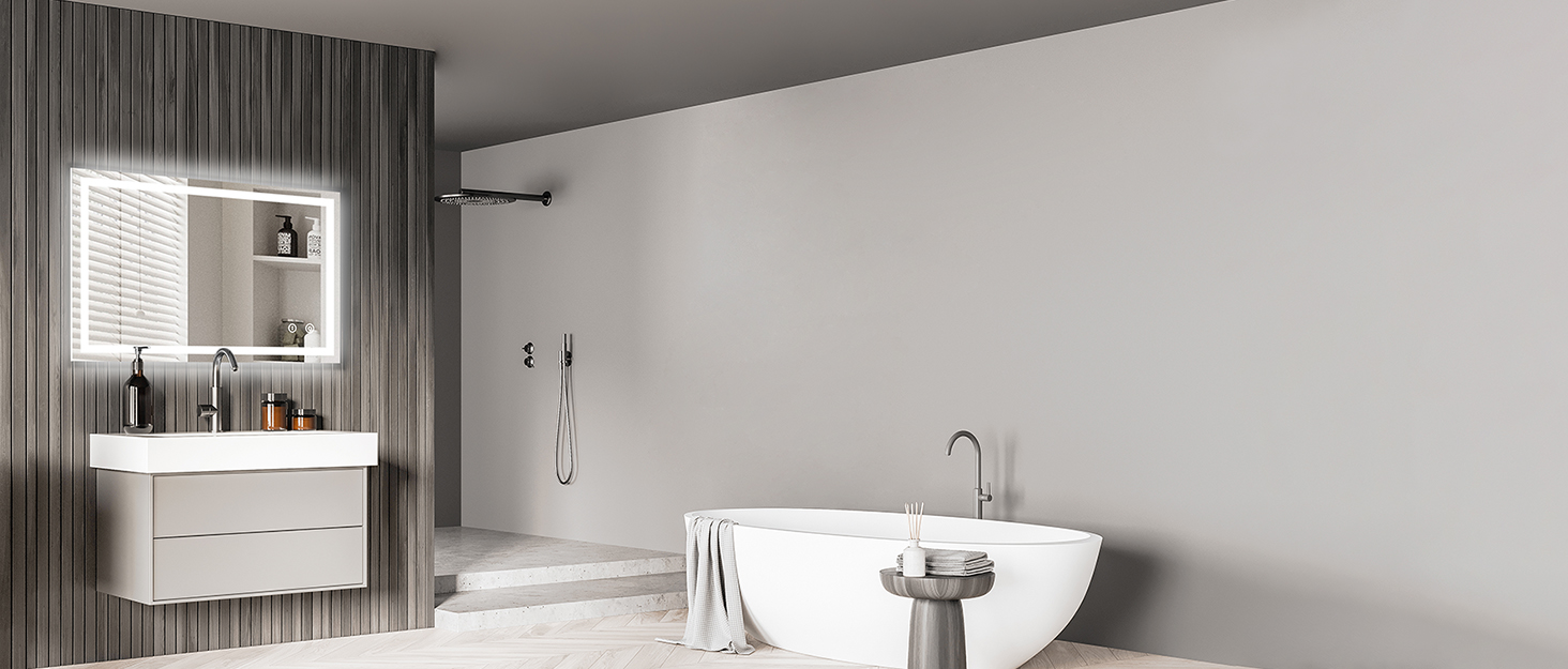 Дзеркало для ванної кімнати з підсвічуванням LED, 50x70 см, сенсорне керування, протитуманне покриття, 6400K, енергозберігаюче