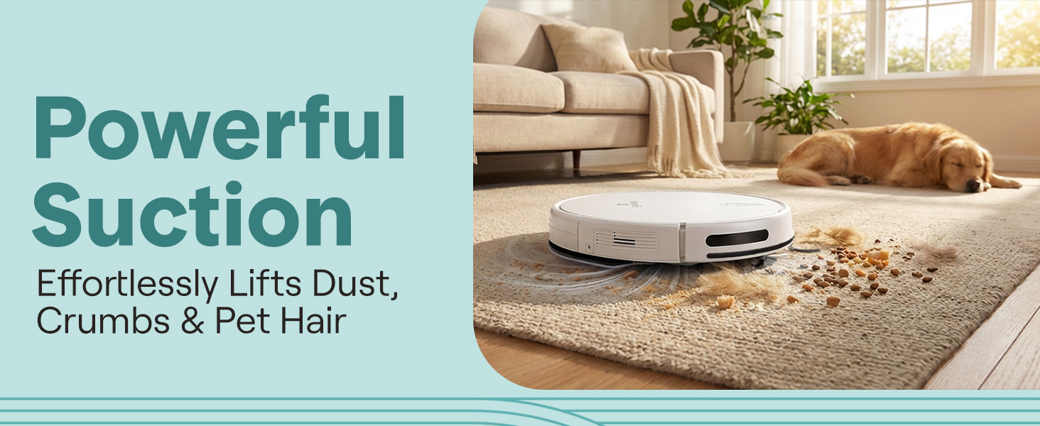 Робот-пилосос SereneLife з функцією миття підлоги, 3-в-1, керування через додаток, ідеальний для шерсті тварин та килимів (3000Pa)