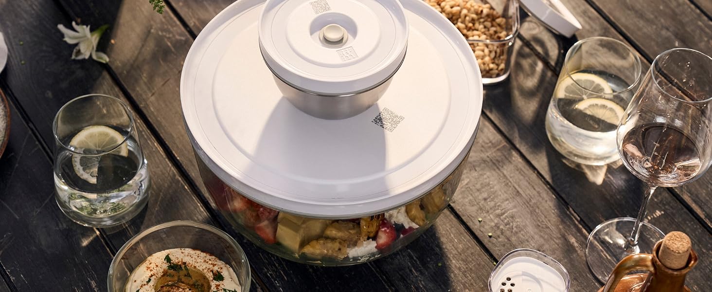 Вакуумний ланч-бокс Zwilling Fresh & Save з набором сталевих столових приборів, ударостійкий, чорний