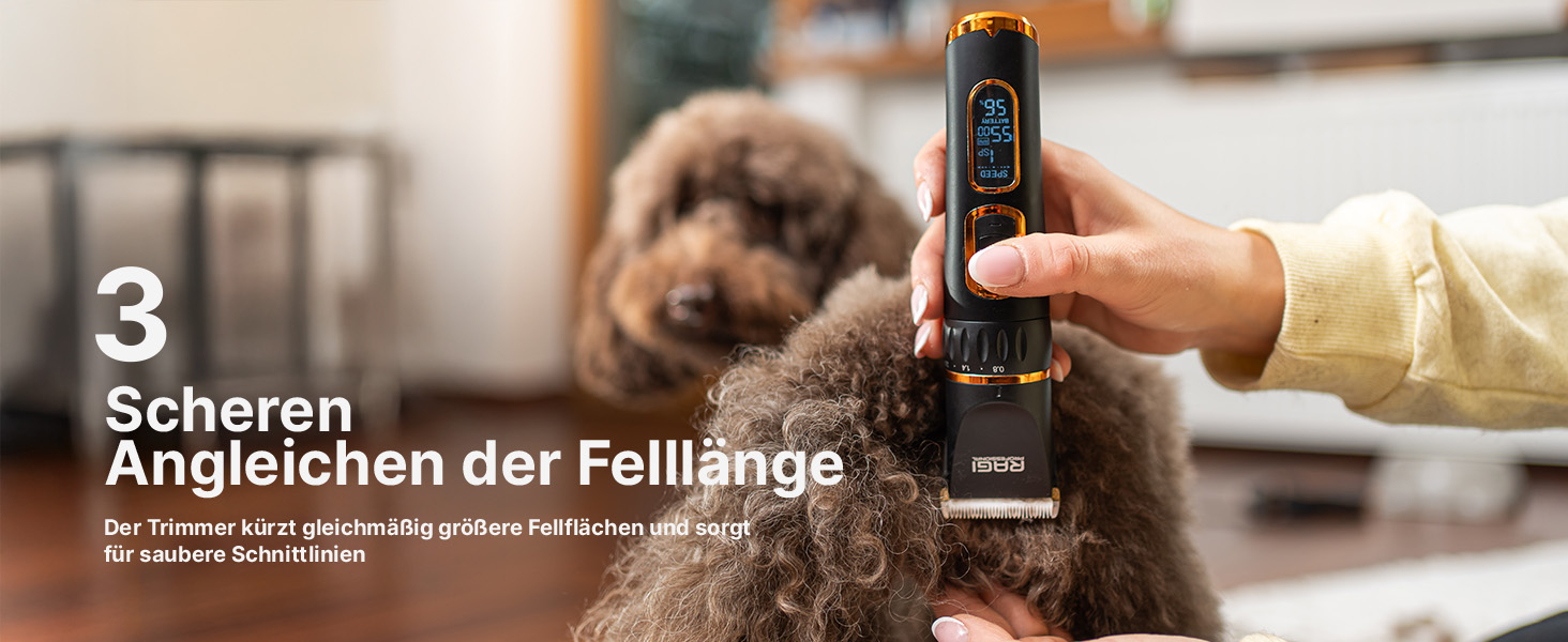 Машинка для стрижки собак RAGI - бездротова, тиха, акумуляторна для собак та котів, чорна