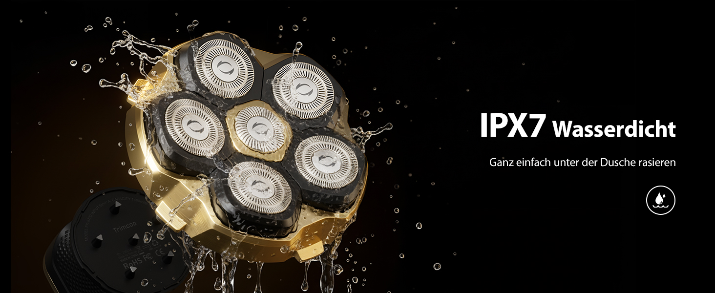 Машинка для стрижки волосся чоловіча електрична 5-в-1 Titan (Gold) IPX7, USB-C, LED-дисплей