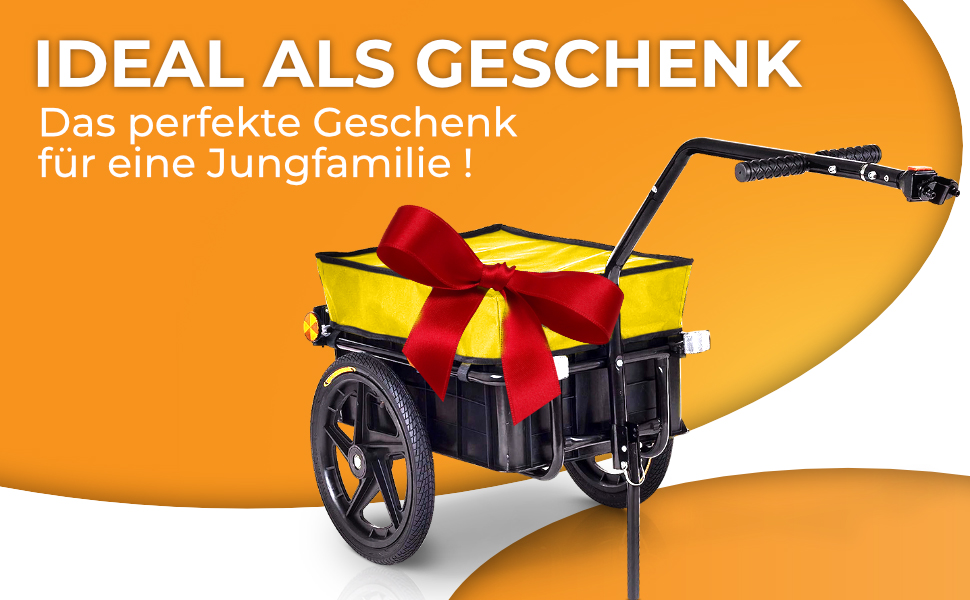 Причіп для велосипеда SAMAX 70 літрів / 60 кг, вантажний, з кріпленням, чорний, з пластиковою платформою