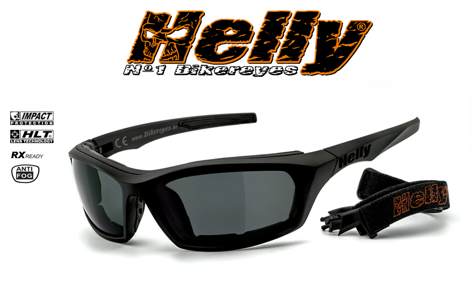 HELLY® No.1 Bikereyes – Мотокросові окуляри, багатофункціональні, захисні, протизапотівальні, вітрозахисні, HLT® пластик, стандарт DIN EN 166, дужки та ремінець, i-stealth