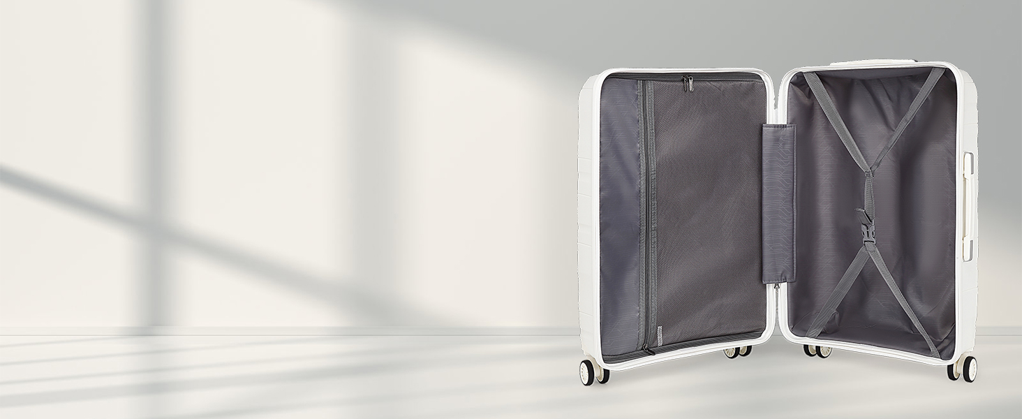 Чемодан-валіза KONO 55 см: легкий, з TSA замком та 4 колесами (чорний)