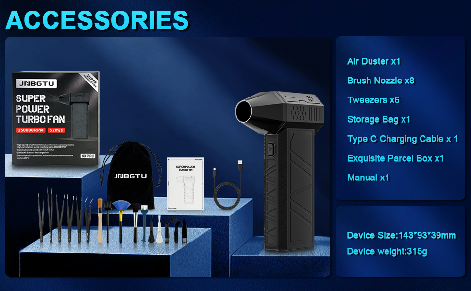 Пилосос для чищення повітрям JNBGTU X3 PRO: для ПК, клавіатури, авто, дивану, замість балончика з повітрям