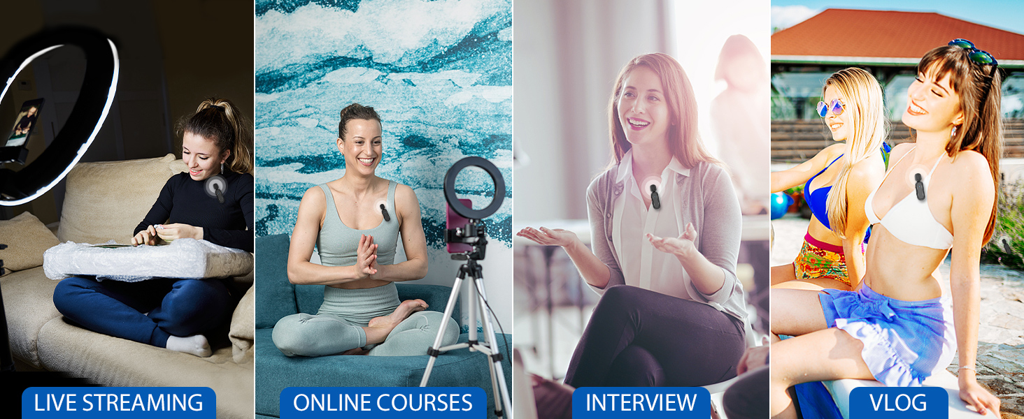 Мікрофон Lavalier Moman Handy Mini: бездротовий мікрофон для iPhone, YouTube, TikTok (колір: коричневий)