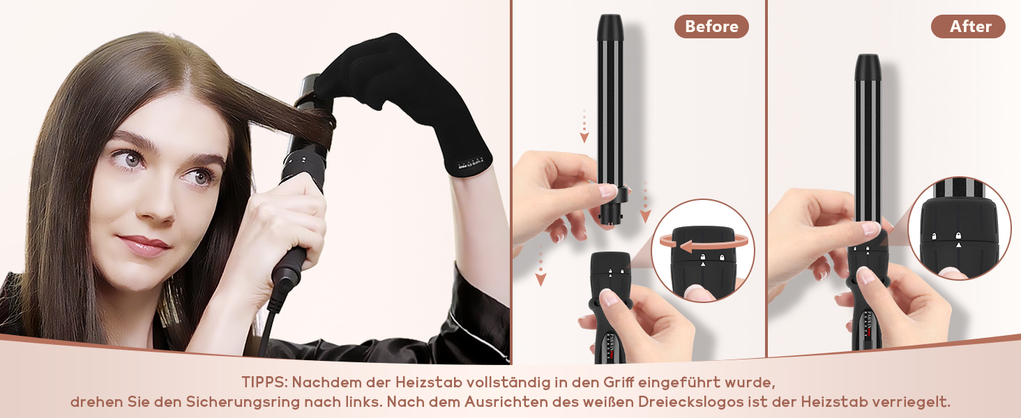 Професійний локон для волосся Parwin Pro Beauty Lockenstab 7-в-1, керамічний, LCD-дисплей, 100-230°C