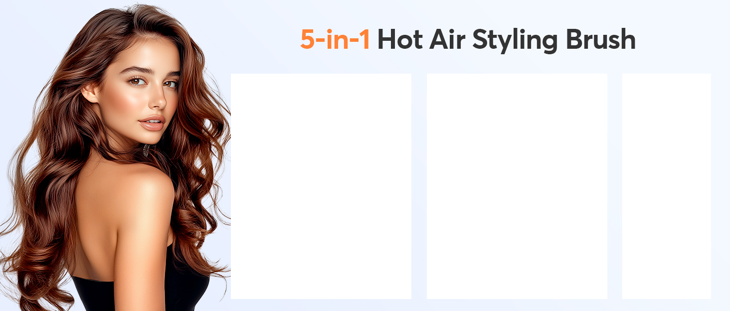 Airstyler 5 в 1 Bopcal: Іонізатор, Фен, 160000 обертів/хв, для швидкого сушіння, об'єм та локони, подарунок для жінок. Чорний.