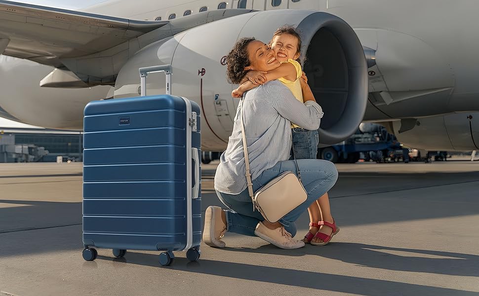 Набір валіз Merax Hartschalen 5шт: 3 валізи, 2 косметичні сумки, рожево-бежевий та хакі