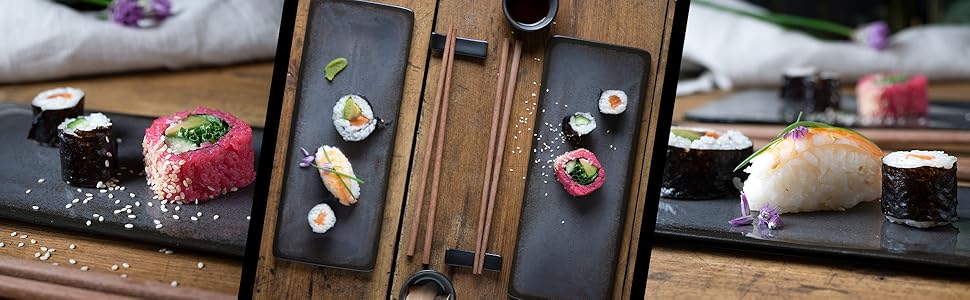 Набір посуду для суші Moritz & Moritz VIDA (10 предметів) на 2 особи - антрацит