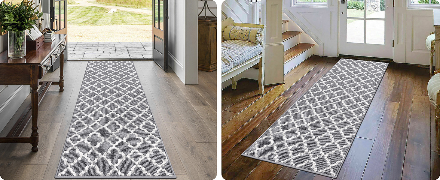 Килимок для підлоги SHACOS з антиковзаючою основою, 50x150 см, сірий - для кухні, вітальні, передпокою