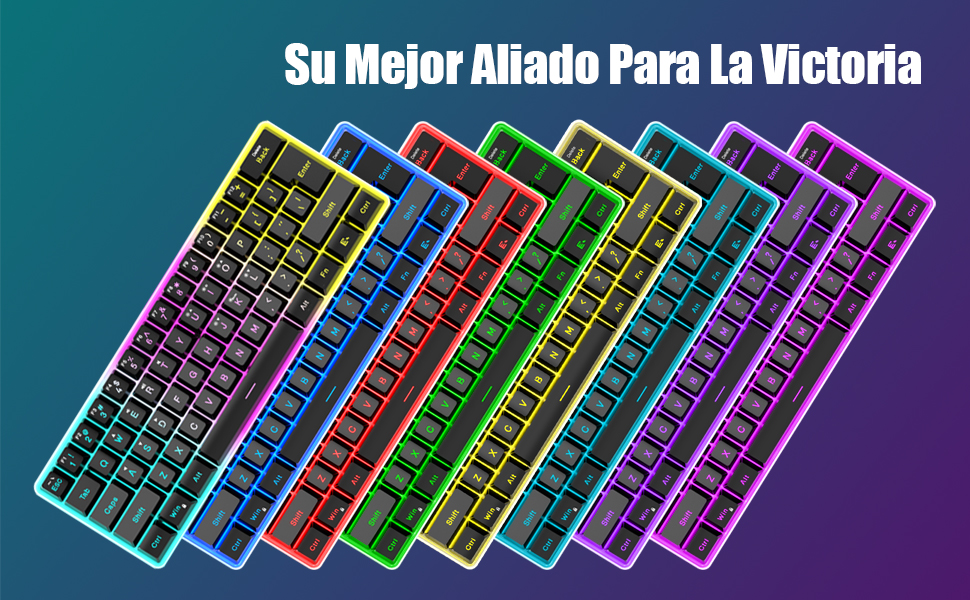 Ігрова механічна клавіатура RedThunder 60% з RGB-підсвічуванням та миша 3200 dpi, QWERTY ES-layout, Anti-Ghosting