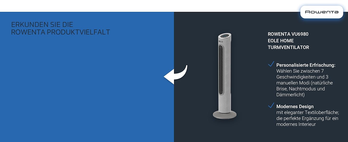 Вентилятор Rowenta Turbo Silence Extreme+ – тихий, потужний, 4 швидкості, автоматичне гойдання, білий, VU2731