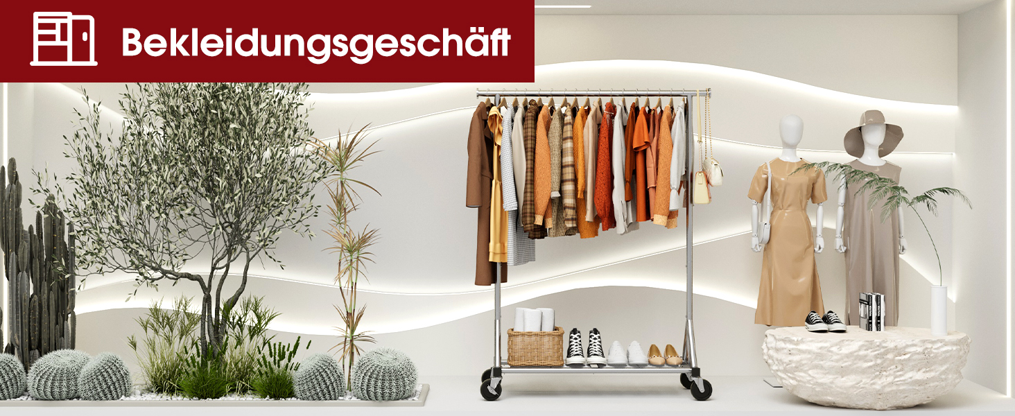 Стійка для одягу на колесах – міцна вішалка для одягу з металевої сітки, багатофункціональна стійка для гардеробу в спальню, пральню, магазин, 110 x 42 x 163.3 см, срібна