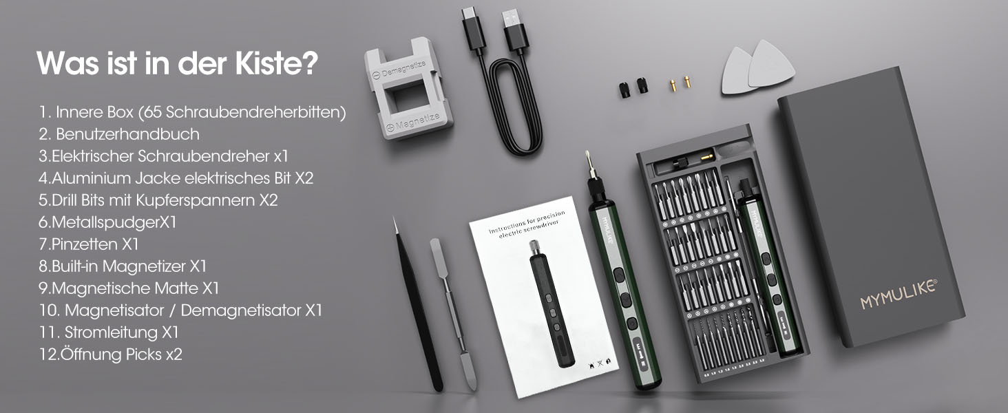 Набір електричного викрутника Mini 78 в 1 з 56 бітами, 9 свердлами, 5 режимами крутного моменту та LED-підсвічуванням для точної роботи (годинники, камери)