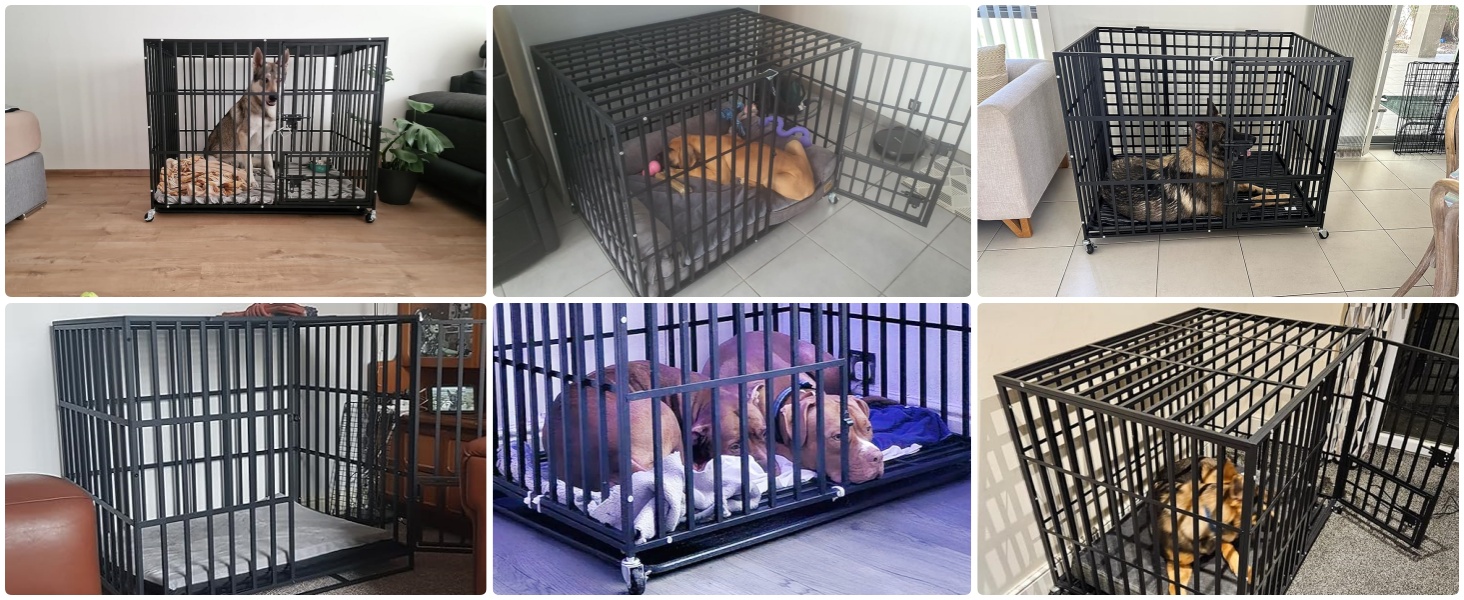 Клітка для собак BingoPaw XXXL, важка версія: подвійна клітка-перегородка з 2 дверцятами та піддоном, переноска для великих та середніх собак, 130x100x100 см (L: 95x58.5x82.5 см)