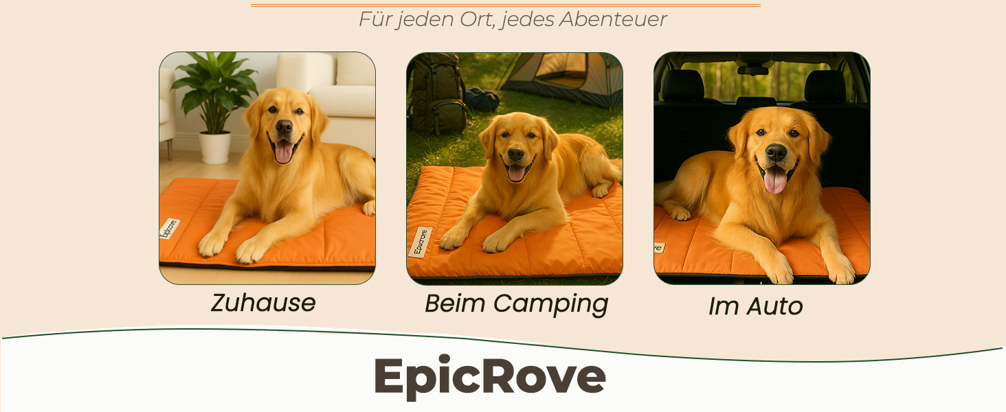 Водонепроникний килимок для собак RovePad Base 110x68 см – неслизький, миючий, стійкий до подряпин, для великих собак та котів, для подорожей та кемпінгу