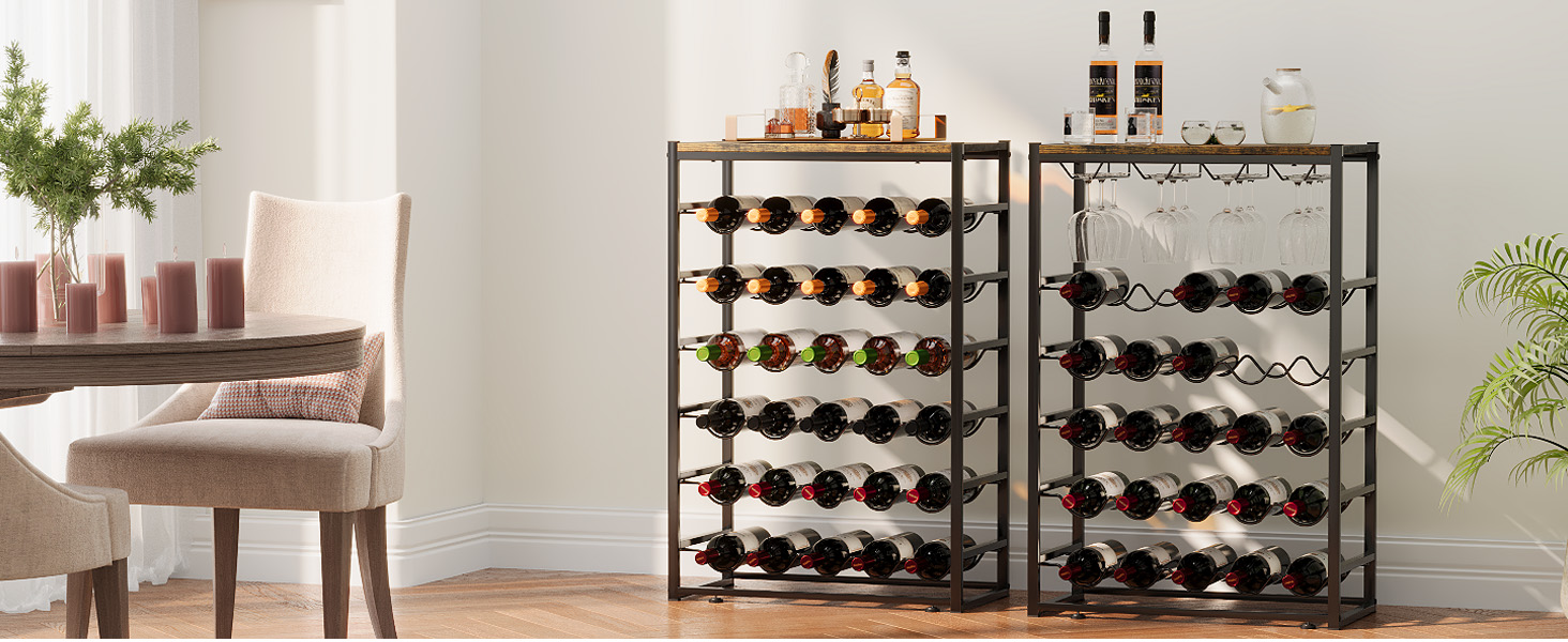 Стильна вітрина для вина Urban Deco на 30 пляшок з дерев'яною стільницею, чорна металева полиця для кухні, бару, погреба, їдальні, 59 x 30 x 89 см
