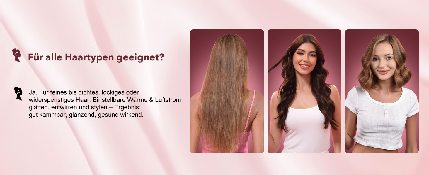 8-в-1 Airstyler: Фен-щітка для волосся з автоматичною насадкою для локонів, етикеткою Pink. Швидке сушіння, об'єм та без пошкоджень. У комплекті сумка для подорожей.