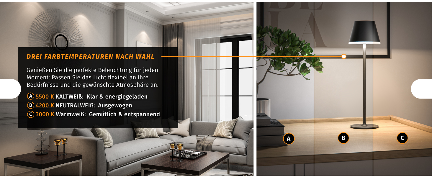 Світлодіодний акумуляторний настільний світильник Brandson з димером та 3 режимами світла (рожевий, чорний набір 3 шт.) - LED лампа на стіл, нічник, для читання, для дому та вулиці