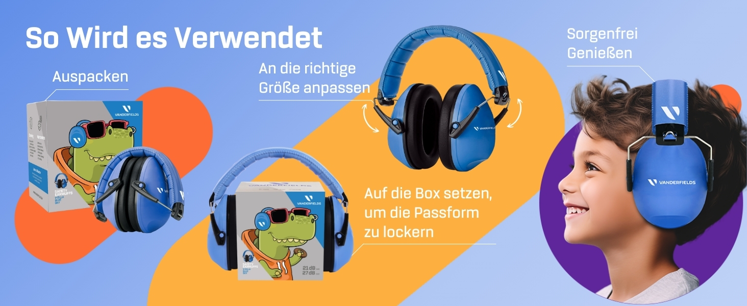 Навушники захисні Vanderfields Premium для дітей 3-12 років, шумозаглушення 34.4 dB, зелені