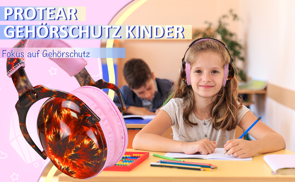 Навушники для захисту від шуму для дітей з аутизмом, для малюків та підлітків, ідеальні для феєрверків та концертів, SNR 28 dB