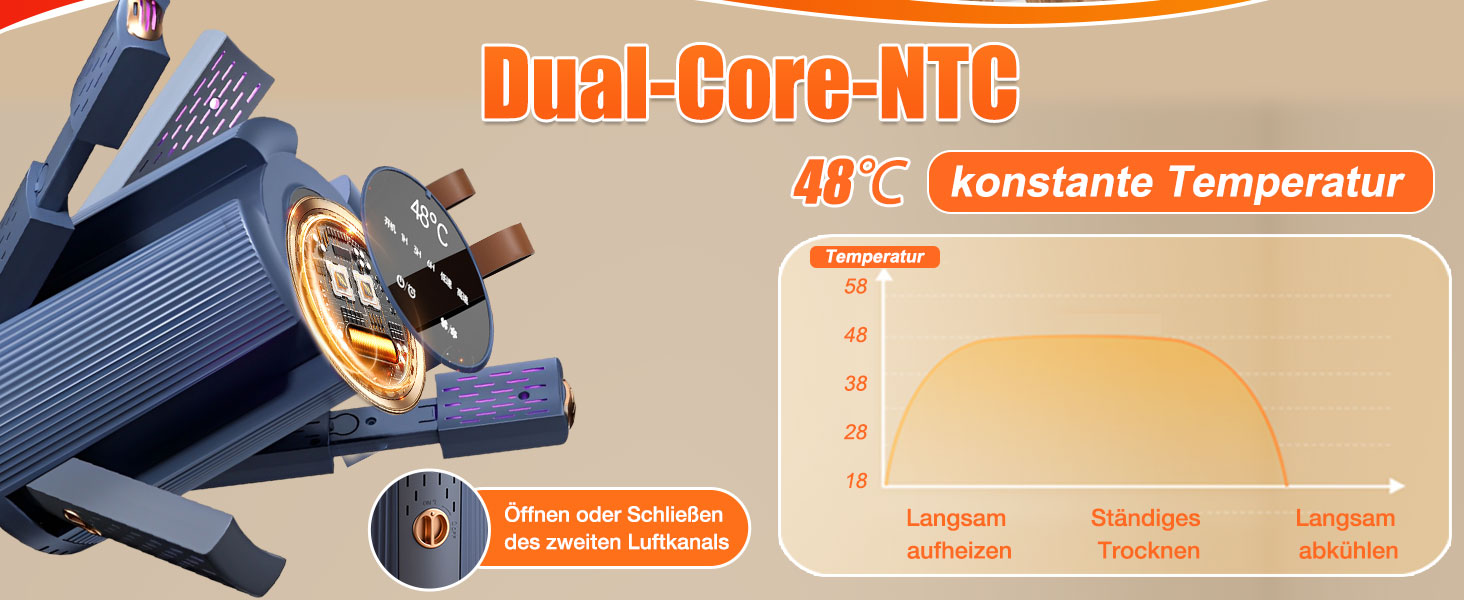 Електричний сушильник для взуття та рукавичок, телескопічний, з таймером, блакитний