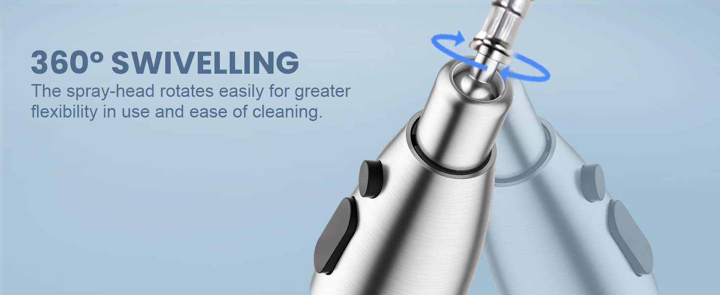 Змішувач кухонний iVIGA висувний з дозатором, водоспад, 360° поворот, 3 режими, щітене нікель